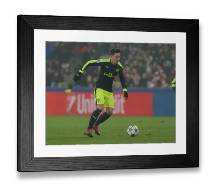 Framed Print : Mesut Ozil in Action: FC Basel vs. Arsenal, UEFA Champions League 2016-17