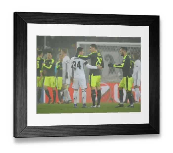 Framed Print : Xhaka Brothers Reunited: FC Basel vs. Arsenal, UEFA Champions League, December 2016