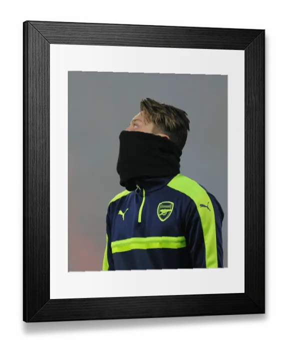 Framed Print : Mesut Ozil's Pre-Match Routine: Arsenal FC vs. FC Basel, UEFA Champions League, Basel, Switzerland (December 2016)