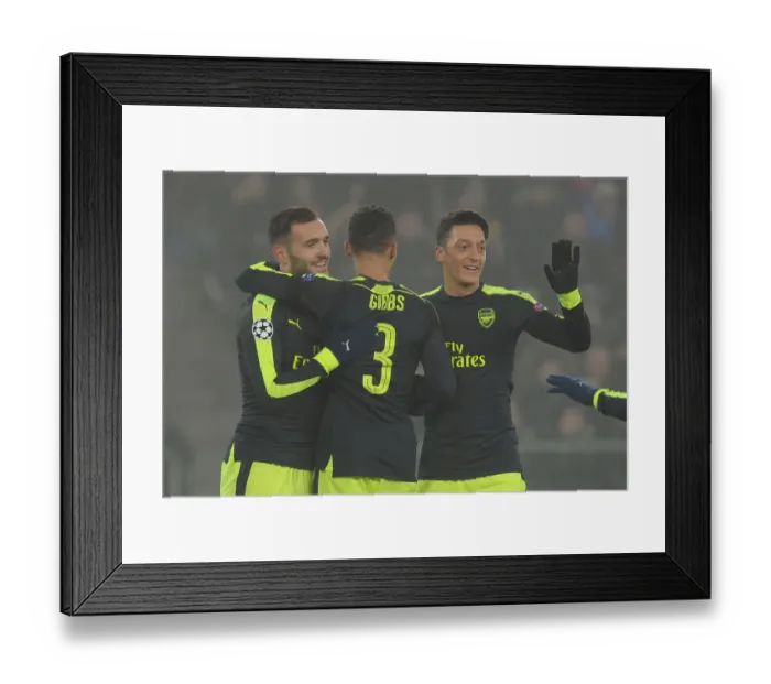 Framed Print : Arsenal's Lucas Perez Scores Second Goal vs. FC Basel in 2016-17 UEFA Champions League