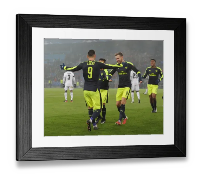 Framed Print : Arsenal's Lucas Perez Scores Third Goal vs. FC Basel in 2016-17 UEFA Champions League