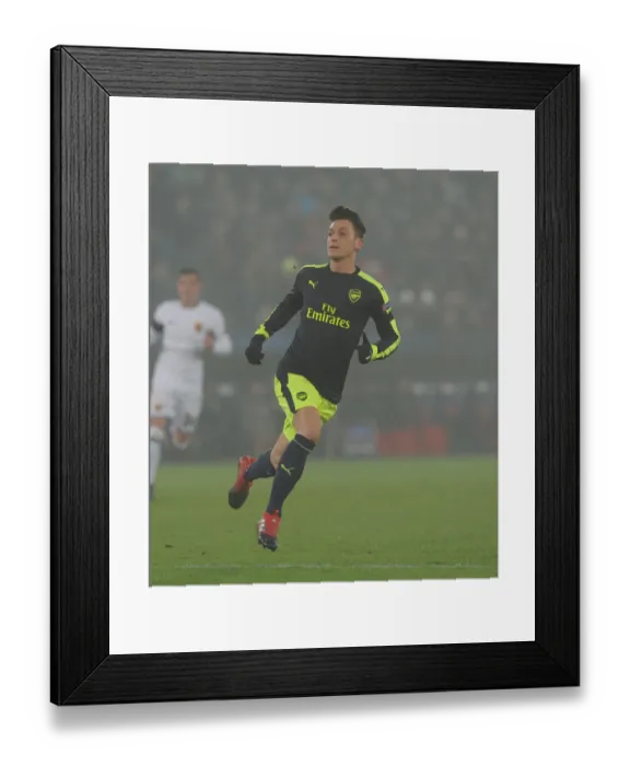 Framed Print : Mesut Ozil in Action: Arsenal vs. FC Basel, UEFA Champions League, Switzerland, 2016