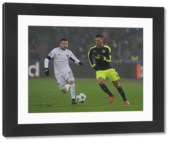 Arsenal vs. FC Basel: Kieran Gibbs in Action at the UEFA Champions League, Basel 2016