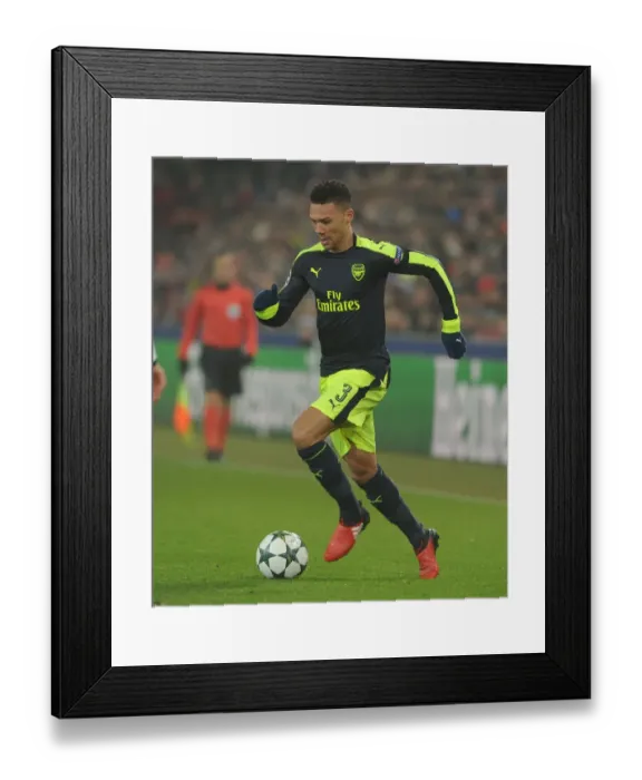 Framed Print : Arsenal's Kieran Gibbs in Action during the 2016-17 UEFA Champions League Match against FC Basel