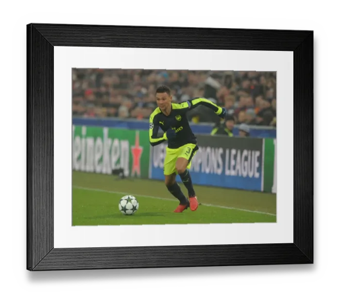 Framed Print : Arsenal's Kieran Gibbs in Action against FC Basel during the 2016-17 UEFA Champions League