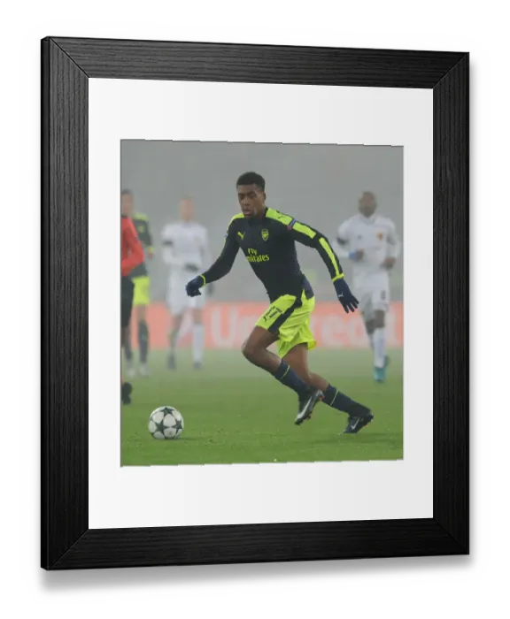 Framed Print : Arsenal's Alex Iwobi in Action during the FC Basel vs. Arsenal UCL Match, 2016-17