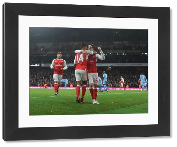 Arsenal: Walcott and Bellerin's Goal Celebration vs Stoke City (2016-17)