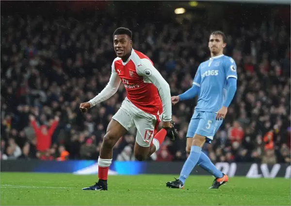 Alex Iwobi Scores His Third Goal: Arsenal's Victory Against Stoke City (Premier League 2016-17)