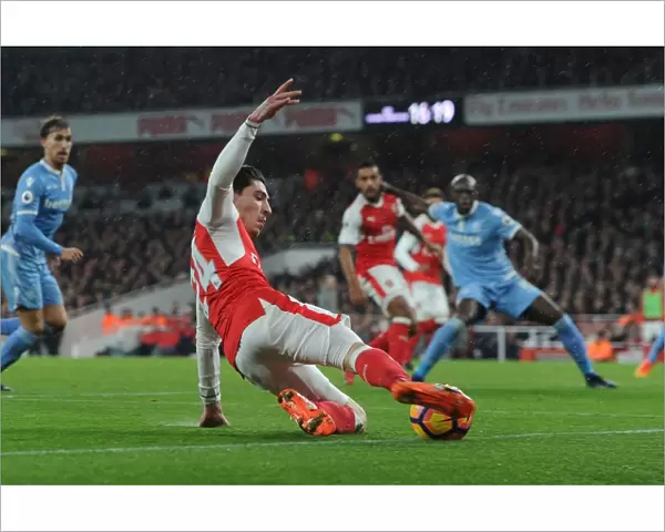 Hector Bellerin in Action: Arsenal vs Stoke City, Premier League 2016-17