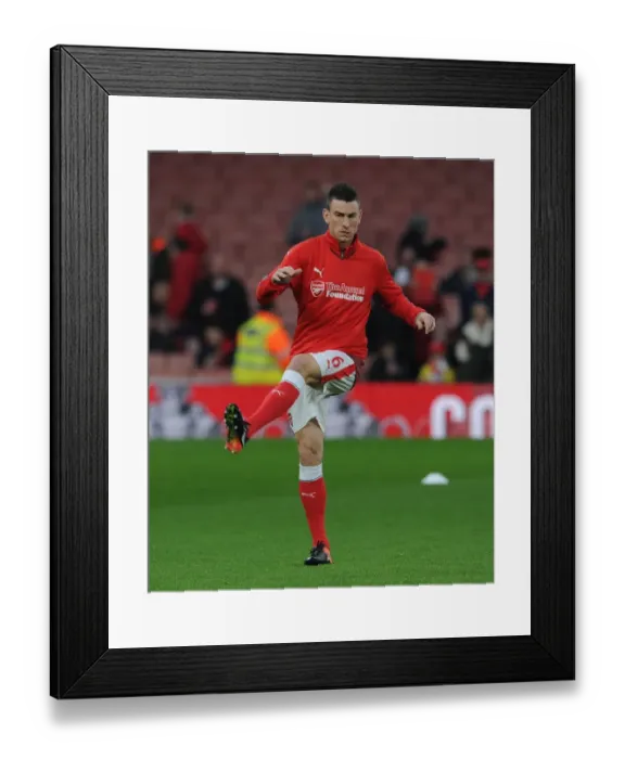 Framed Print : Arsenal's Laurent Koscielny Prepares for Battle Against Stoke City (2016-17) Framed Print : Arsenal's Laurent Koscielny Prepares for Battle Against Stoke City (2016-17)