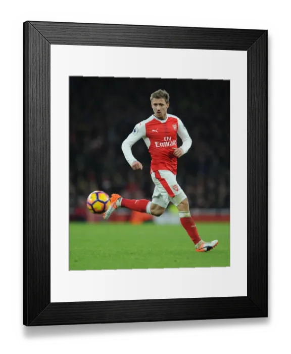 Framed Print : Nacho Monreal in Action: Arsenal vs Stoke City, Premier League 2016-17