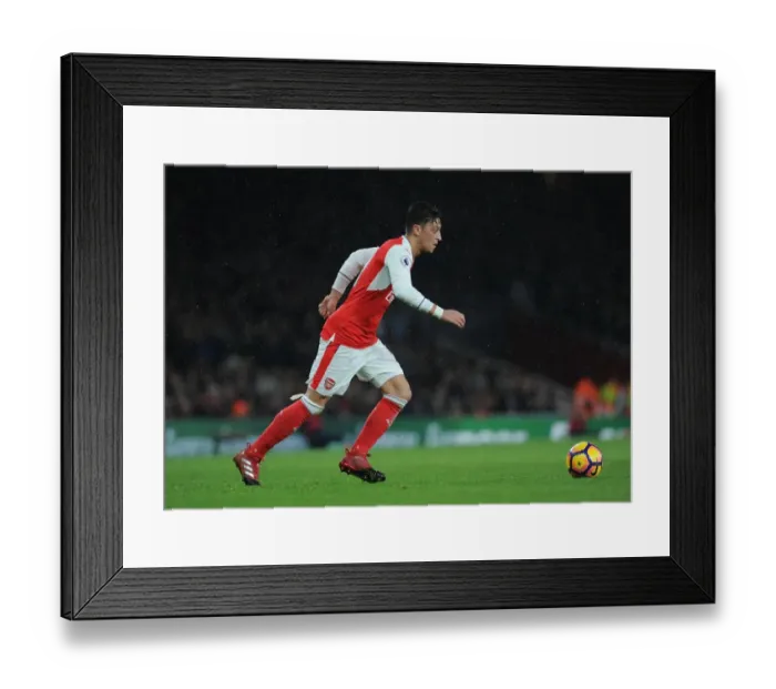 Framed Print : Mesut Ozil: In Action for Arsenal Against Stoke City, Premier League 2016-17