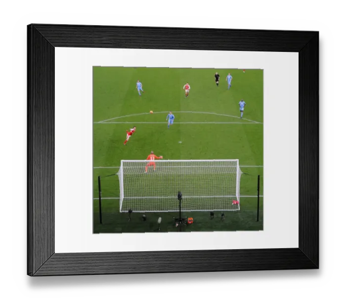 Framed Print : Mesut Ozil Scores Arsenal's Second Goal Against Stoke City (2016-17)