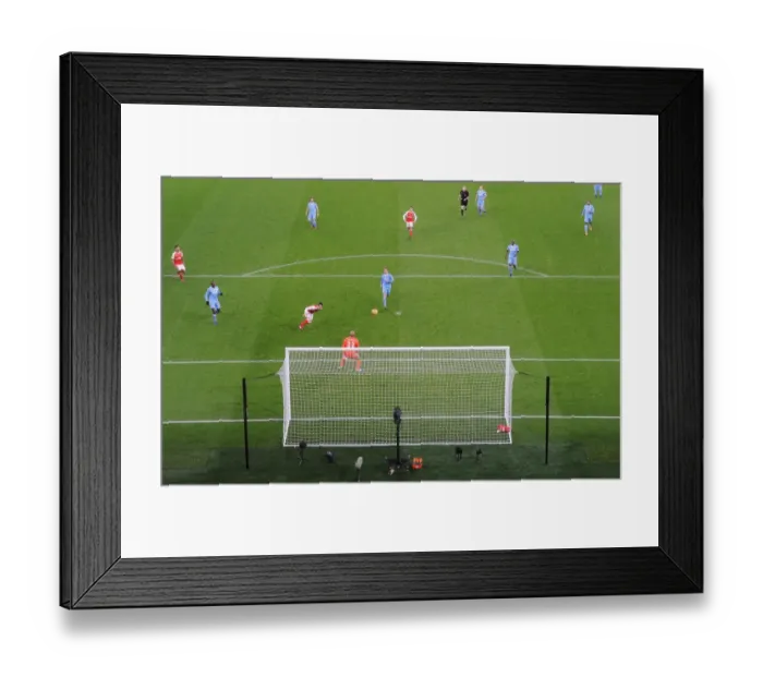 Framed Print : Mesut Ozil Scores Arsenal's Second Goal Against Stoke City, Premier League 2016-17