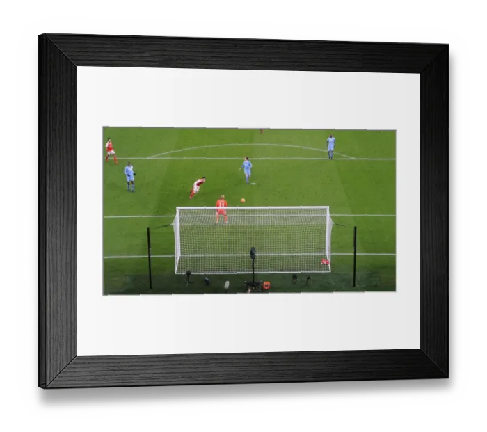 Framed Print : Mesut Ozil Scores Arsenal's Second Goal Against Stoke City (2016-17)