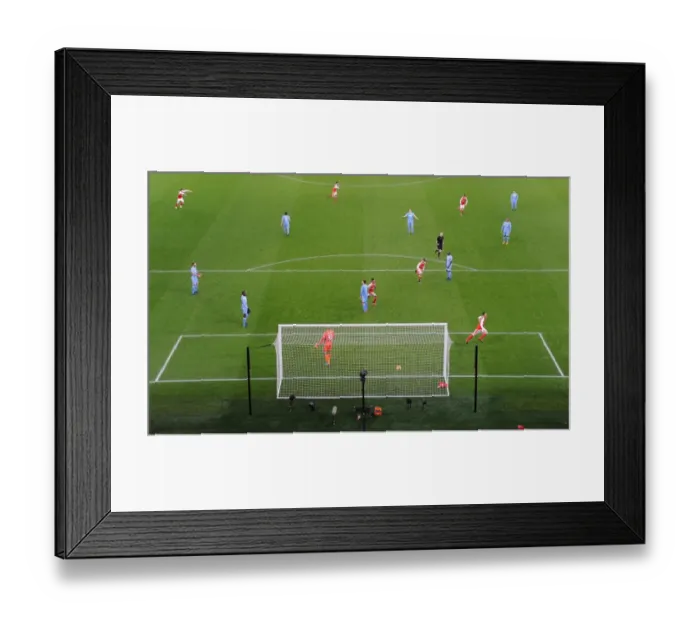 Framed Print : Mesut Ozil Scores Arsenal's Second Goal Against Stoke City (2016-17)