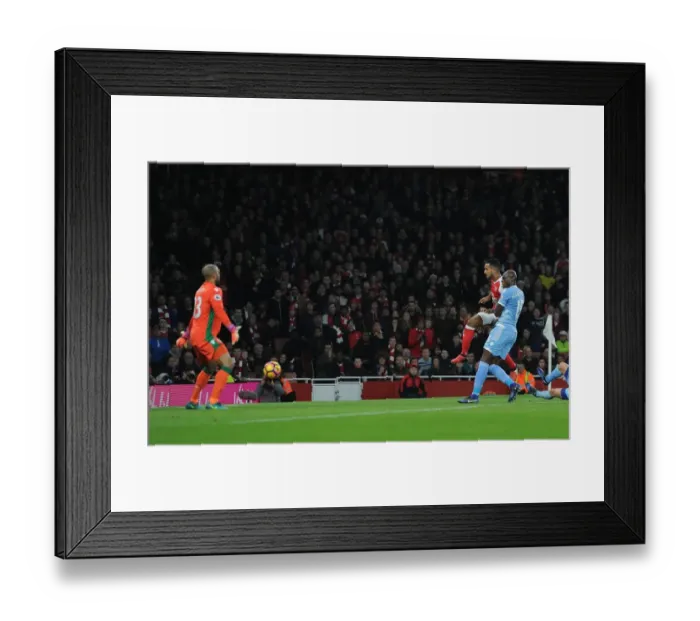Framed Print : Theo Walcott Scores First Goal: Arsenal vs Stoke City, Premier League 2016-17
