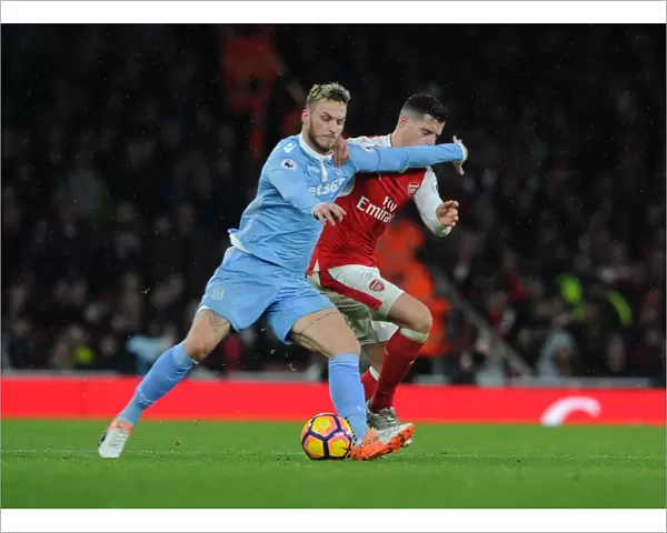 Xhaka vs Arnautovic: Battle for the Ball at Arsenal vs Stoke City (2016-17)