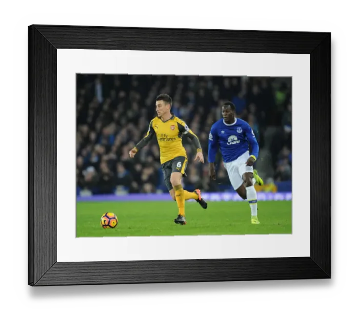 Framed Print : Koscielny vs Lukaku: Battle at Goodison Park - Everton vs Arsenal, Premier League 2016-17