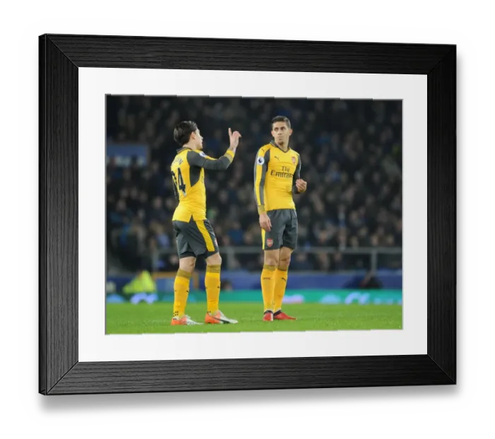 Framed Print : Arsenal's Bellerin and Gabriel Face Off Against Everton in Premier League Clash (2016-17) Framed Print : Arsenal's Bellerin and Gabriel Face Off Against Everton in Premier League Clash (2016-17)