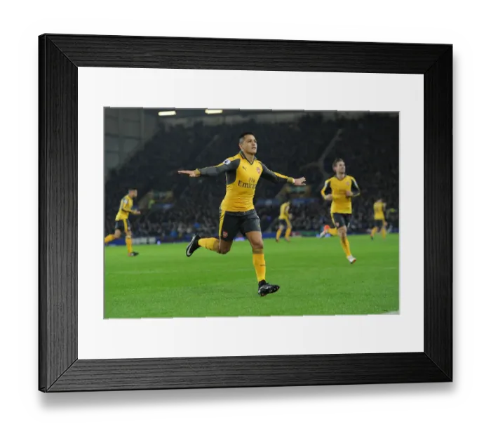 Framed Print : Alexis Sanchez's Goal: Everton vs. Arsenal, Premier League 2016-17