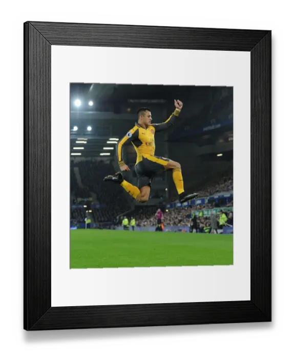 Framed Print : Alexis Sanchez Scores: Everton vs. Arsenal, Premier League 2016-17