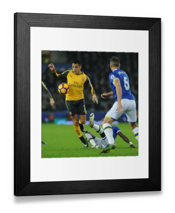 Framed Print : Alexis Sanchez in Action: Everton vs. Arsenal, Premier League 2016-17