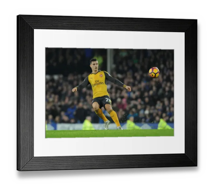 Framed Print : Granit Xhaka in Action: Everton vs. Arsenal, Premier League 2016-17 Framed Print : Granit Xhaka in Action: Everton vs. Arsenal, Premier League 2016-17