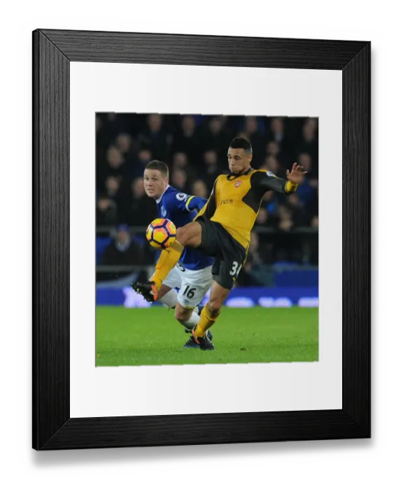 Framed Print : Coquelin vs McCarthy: A Premier League Battle at Goodison Park (2016-17)