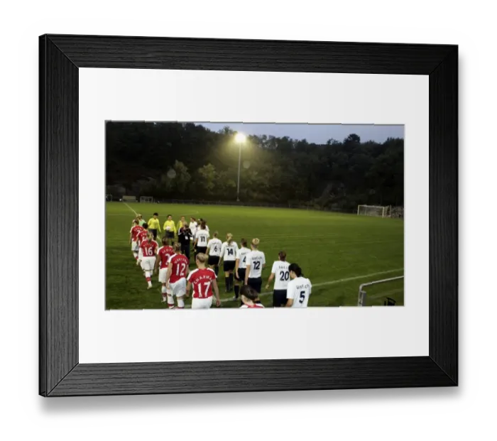 Framed Print : Arsenal Ladies walk out before the match Framed Print : Arsenal Ladies walk out before the match
