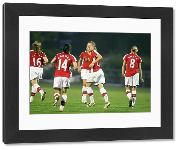 Gemma Davison celebrates scoring Arsenals 1st goal
