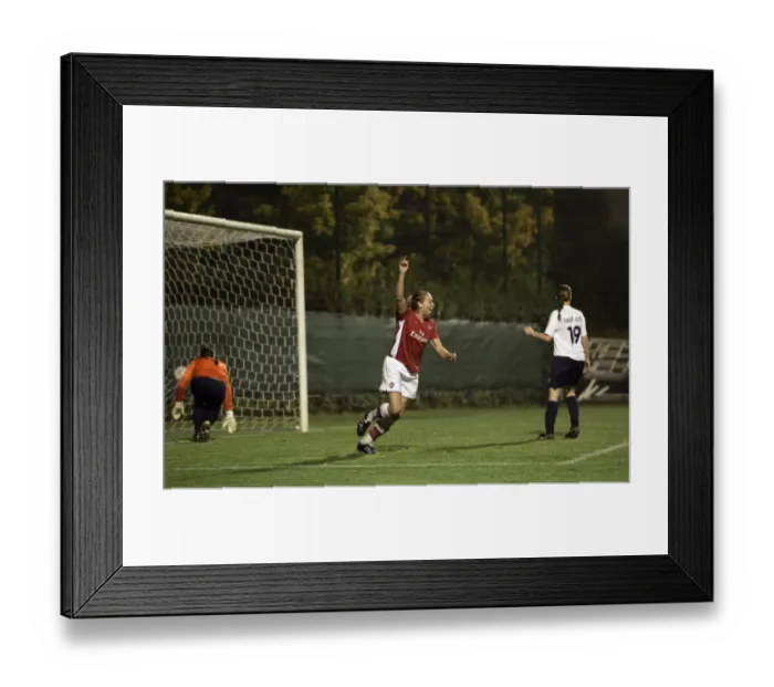 Framed Print : Jayne Ludlow celebrates scoring her 1st goal Arsenals 4th Framed Print : Jayne Ludlow celebrates scoring her 1st goal Arsenals 4th
