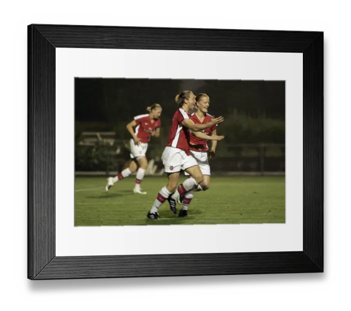 Framed Print : Jayne Ludlow Scores First Goal for Arsenal: A Historic Moment in Women's UEFA Cup Framed Print : Jayne Ludlow Scores First Goal for Arsenal: A Historic Moment in Women's UEFA Cup