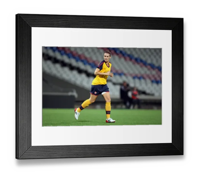 Framed Print : Julie Fleeting Scores for Arsenal in UEFA Cup Win Against Olympic Lyon