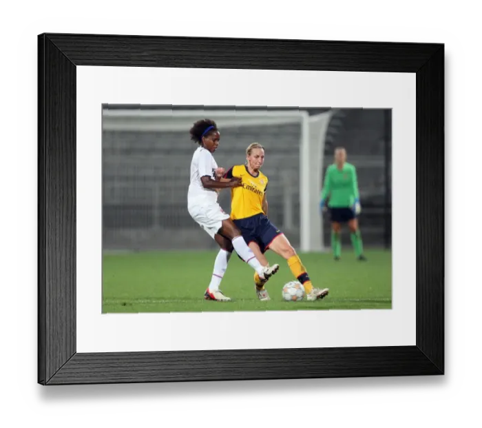 Framed Print : Faye White (Arsenal) Katia Teixeira (Lyon)
