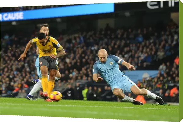 Theo Walcott Scores Past Zabaleta: Manchester City vs. Arsenal, Premier League 2016-17
