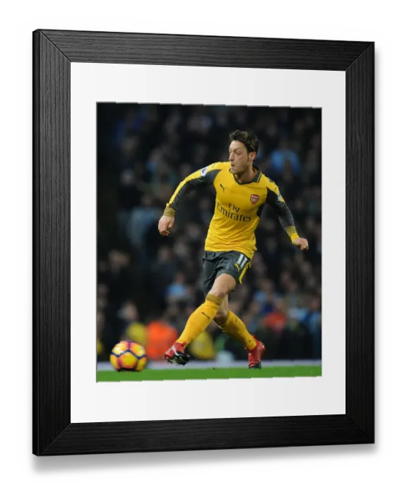 Framed Print : Premier League Battle: Mesut Ozil at Etihad Stadium - Manchester City vs. Arsenal (2016-17)