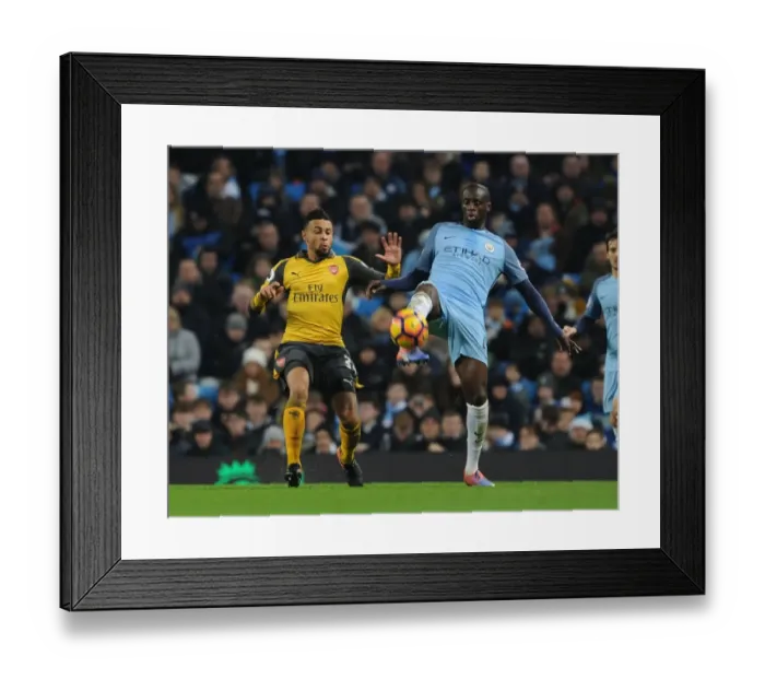 Framed Print : Coquelin vs. Toure: Battle in the Manchester Derby - Premier League 2016-17