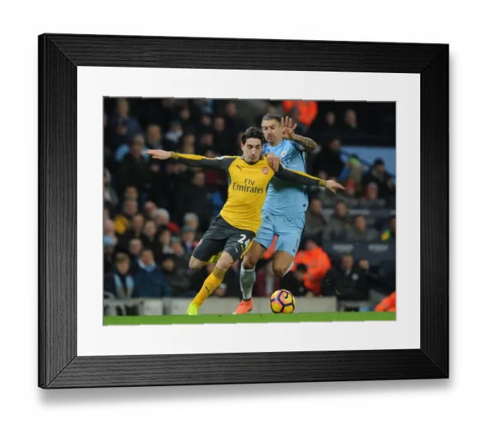 Framed Print : Hector Bellerin Breaks Past Kolarov: Manchester City vs Arsenal, Premier League 2016-17 Framed Print : Hector Bellerin Breaks Past Kolarov: Manchester City vs Arsenal, Premier League 2016-17