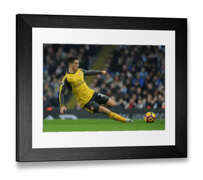 Framed Print : Granit Xhaka in Action: Arsenal vs Manchester City, Premier League 2016-17 Framed Print : Granit Xhaka in Action: Arsenal vs Manchester City, Premier League 2016-17
