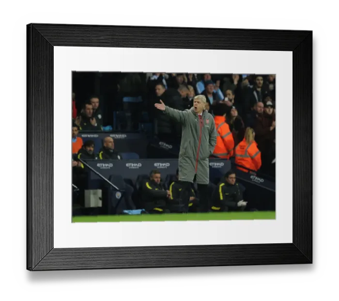 Framed Print : Arsene Wenger at Manchester City vs Arsenal, Premier League 2016-17