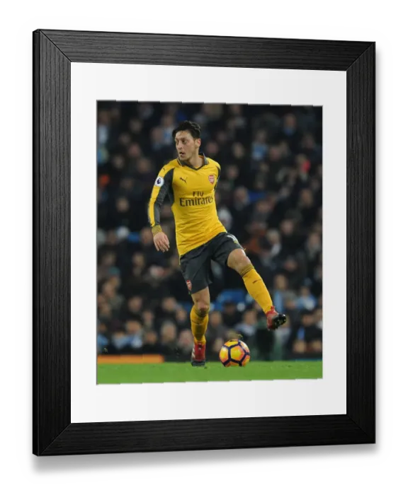 Framed Print : Premier League Clash: Mesut Ozil at Etihad Stadium - Manchester City vs. Arsenal (2016-17)