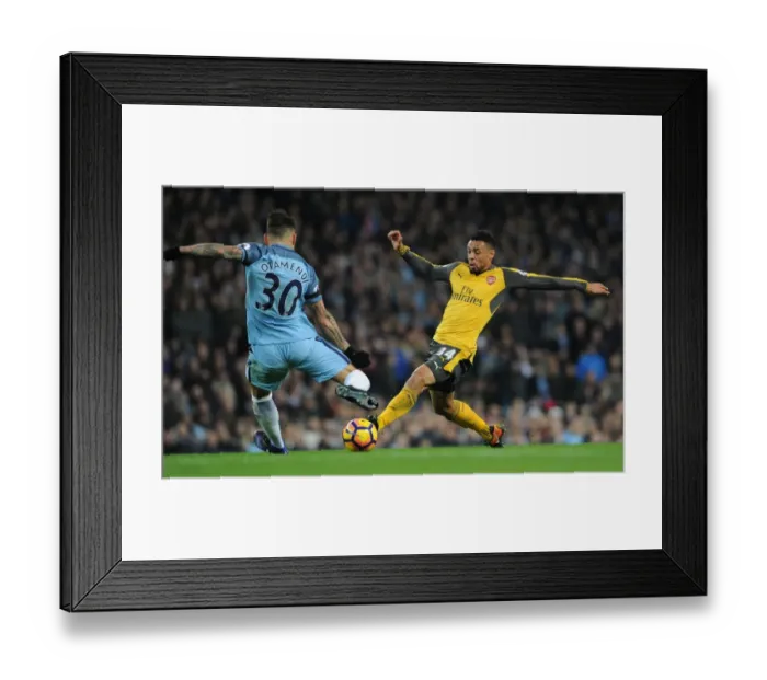 Framed Print : Coquelin vs. Otamendi: A Premier League Showdown at the Etihad