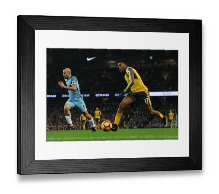 Framed Print : Alex Iwobi (Arsenal) Pablo Zabaleta (Man City) Framed Print : Alex Iwobi (Arsenal) Pablo Zabaleta (Man City)