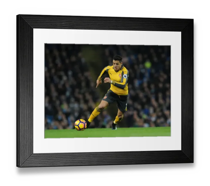 Framed Print : Clash of the Titans: Alexis Sanchez Faces Manchester City in Premier League Showdown, 2016-17