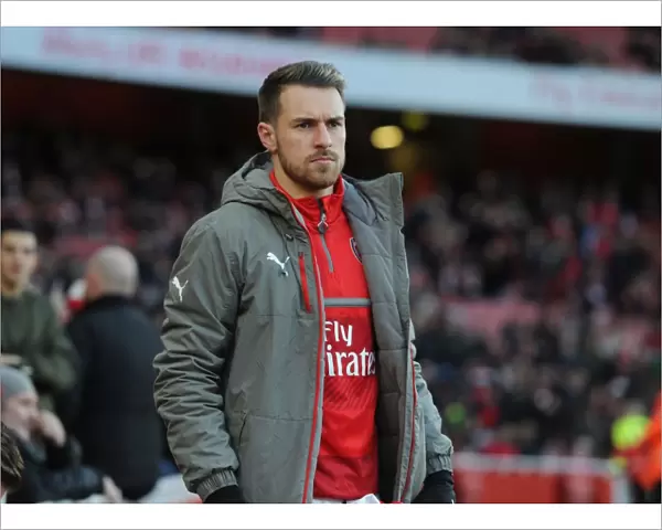 Arsenal's Aaron Ramsey Prepares for Arsenal v West Bromwich Albion in the Premier League (December 2016)
