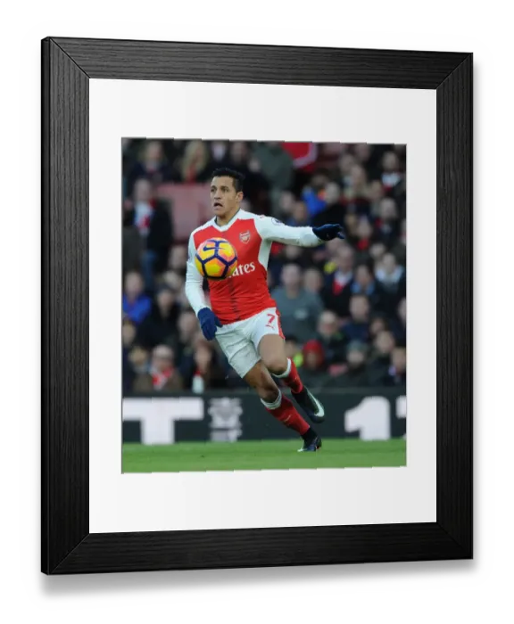 Framed Print : Alexis Sanchez in Action: Arsenal vs. West Bromwich Albion, Premier League 2016-17