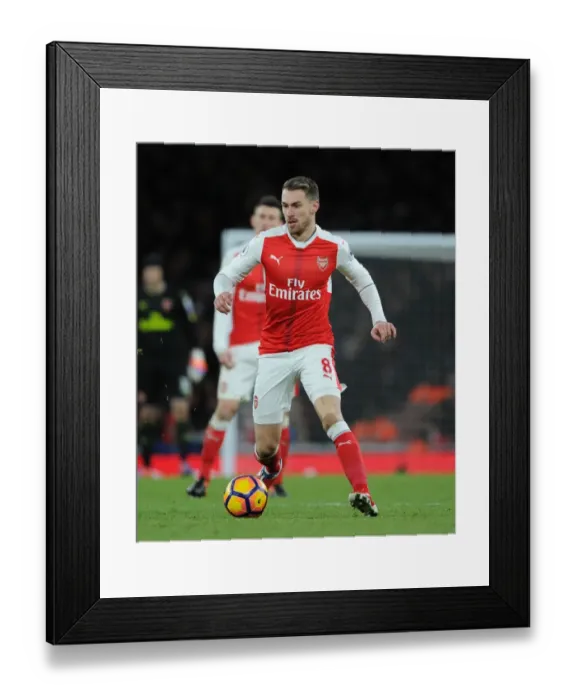 Framed Print : Arsenal's Aaron Ramsey in Action against West Bromwich Albion, Premier League 2016-17