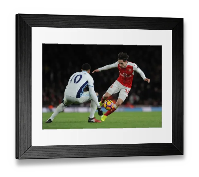 Framed Print : Arsenal's Hector Bellerin Faces Off Against West Brom's Matt Phillips in Premier League Clash Framed Print : Arsenal's Hector Bellerin Faces Off Against West Brom's Matt Phillips in Premier League Clash