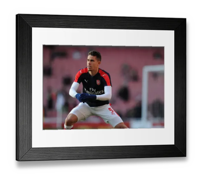 Framed Print : Gabriel Braces for Arsenal's Clash with West Bromwich Albion (2016-17)